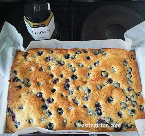 Blueberry Lemon Shortbread Cake Bars Feasting Is Fun