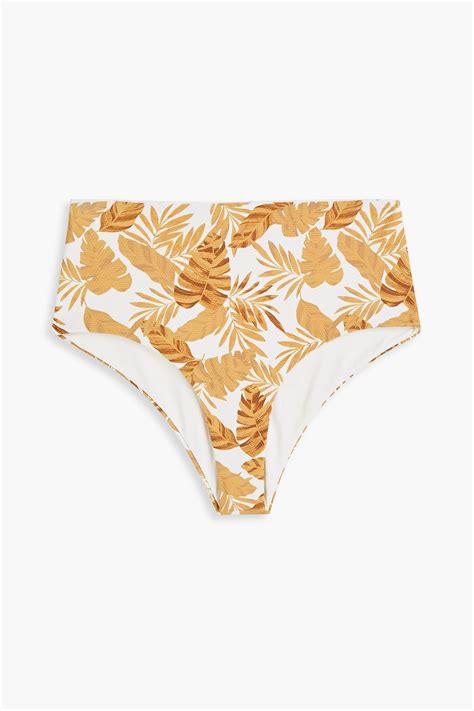 EBERJEY Halbhohes Bikini Höschen aus Stretch Piqué mit Print THE OUTNET