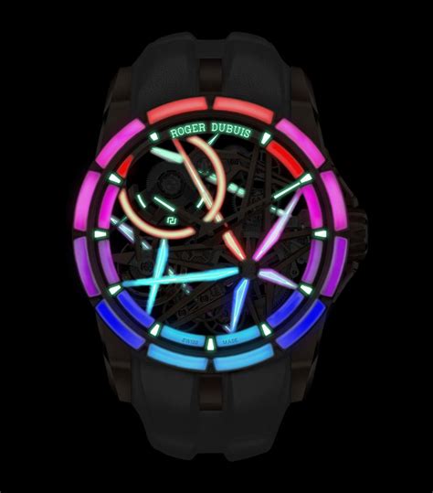 Roger Dubuis Eon Gold Excalibur Blacklight Rainbow Watch 42mm Harrods UK