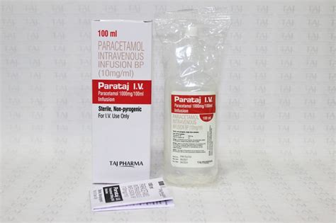 Paracetamol Intravenous Infusion Bp 1 Wv Or 1000mg100ml Parataj Iv