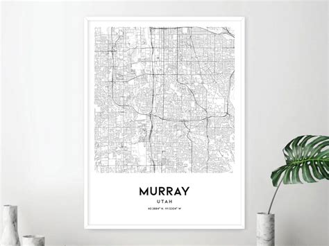 Murray Map Print, Murray Map Poster Wall Art, Ut City Map, Utah Print ...