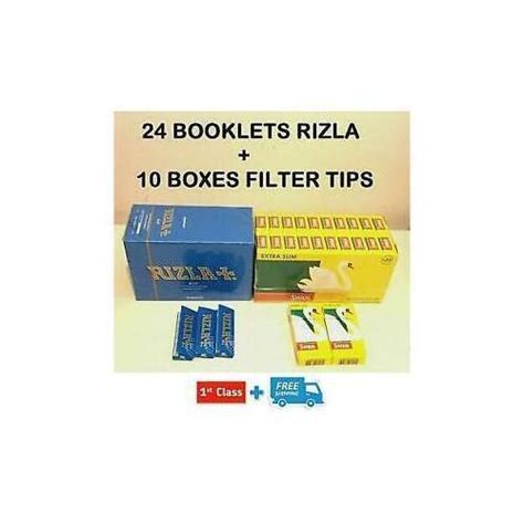 Rizla Blue Rolling Papers Swan Extra Slim Filter Tips Ebay