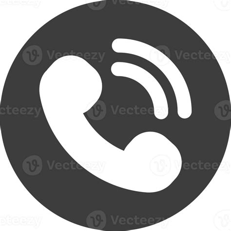 Phone Call Icon In Black Circle 25213125 Png