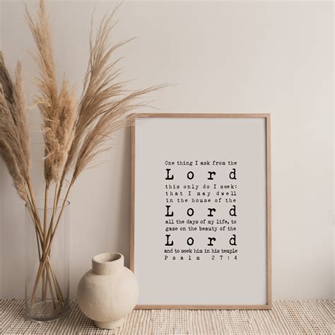 Psalm 27 4 NIV Bible Verse Wall Art Modern Christian Etsy