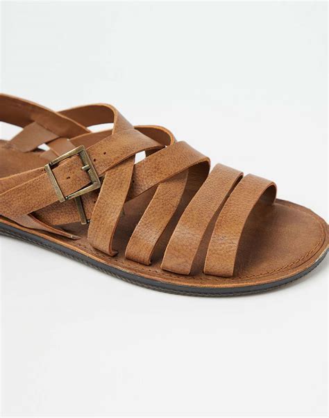 Brown Leather Criss Cross Sandal