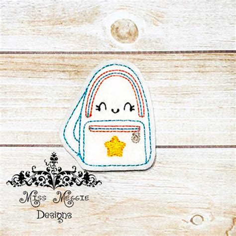 Kawaii Backpack Feltie Ith Embroidery Design File Miss Meggie Designs