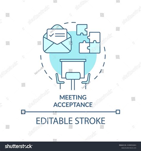 Meeting Acceptance Turquoise Concept Icon Attending Stock Vector