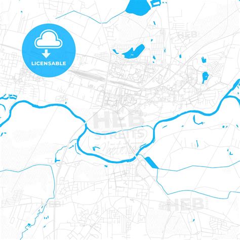 Konin, Poland PDF vector map with water in focus - HEBSTREITS Sketches ...