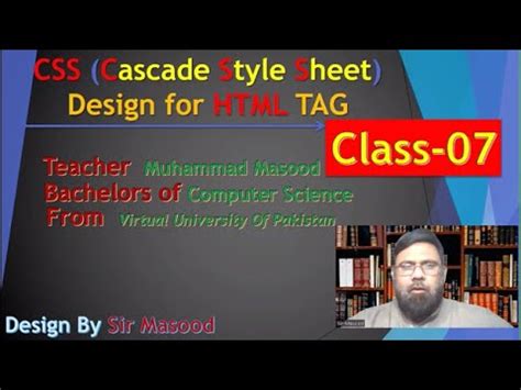 HTML With CSS Class 7 Sir Masood Menu Bar With HTML And CSS