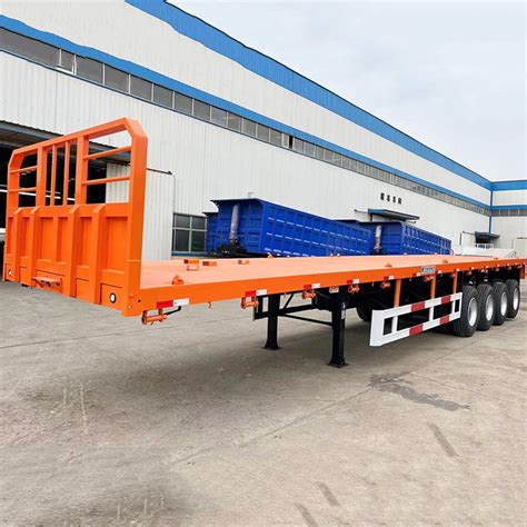 Container Flatbed Trailer 4 Axle With Headboard For Sale In Nigeira