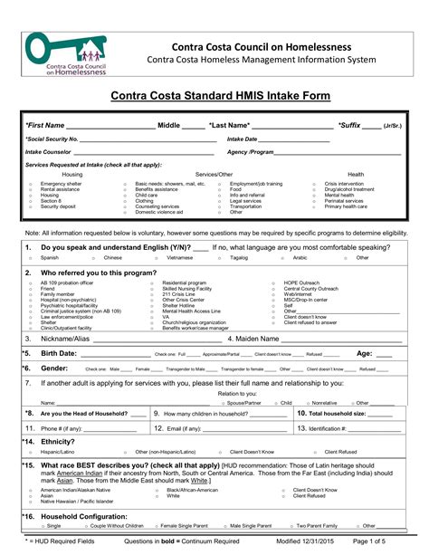 Hmis Intake Form Fill Out Printable PDF Forms Online