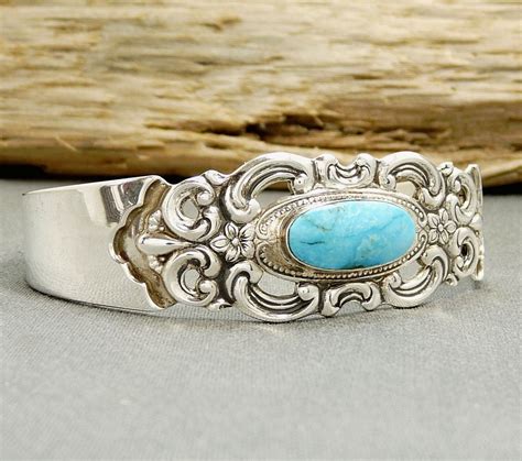 Vintage Towle Sterling And Turquoise Cuff Bracelet Turquoise Bracelet