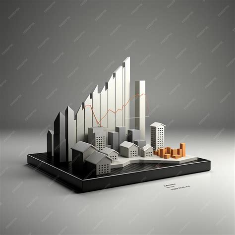 Premium Photo 3d Bar Chart Icon With Grey And White Line Chart