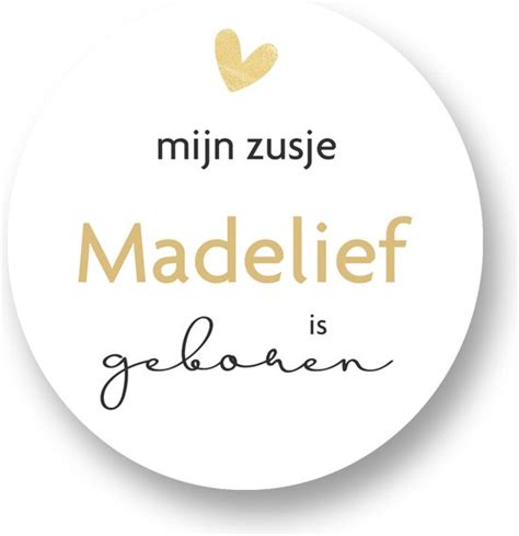 Sluitsticker Mijn Zusje Naam Is Geboren Sticker Met Naam 40 Mm