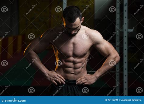 Portrait Of A Physically Fit Muscular Young Man Stock Image Image Of