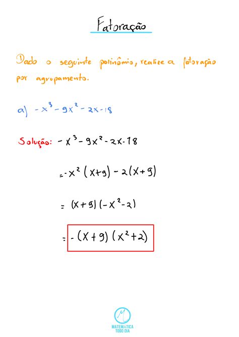 Fatoração De Polinômios Exercícios 9 Ano