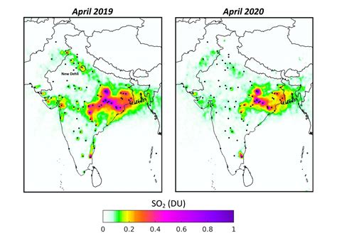 Sulfur Dioxide Concentrations Drop Over India During Covid