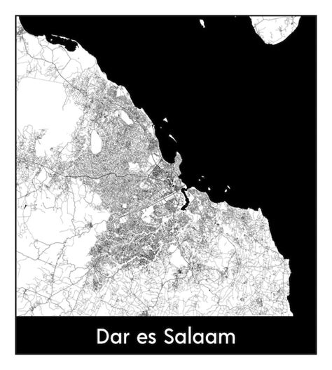 Premium Vector Minimal City Map Of Dar Es Salaam Tanzania Africa