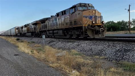 Westbound NS Intermodal Train And Eastbound Monster UP Manifest Train