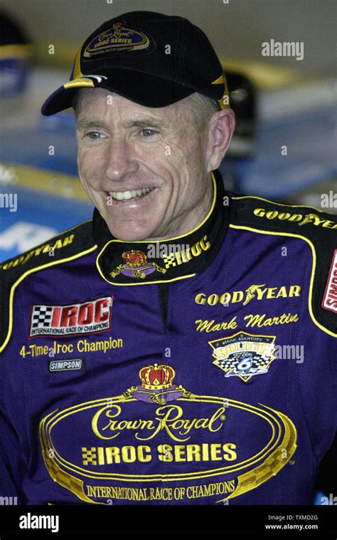 Mark Martin Celebrates Winning The Crown Royal Iroc Race At Daytona