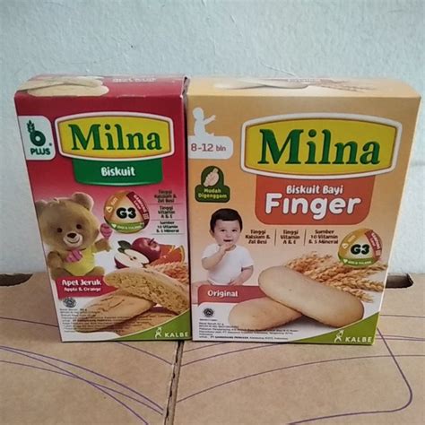 Jual MILNA BISKUIT BAYI FINGER ORIGINAL APEL JERUK Shopee Indonesia