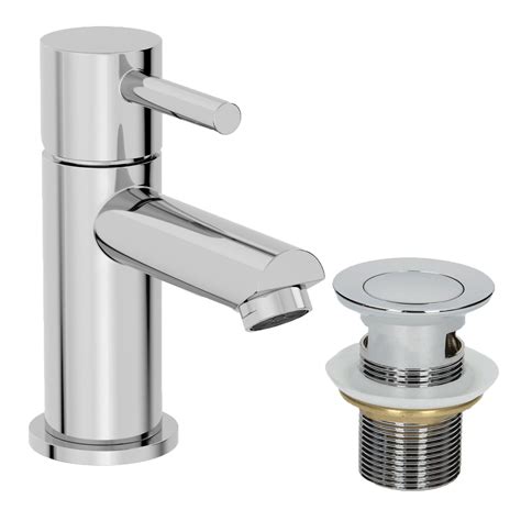 Modern Bathroom Mini Mono Basin Mixer Tap Chrome Single Lever Slotted