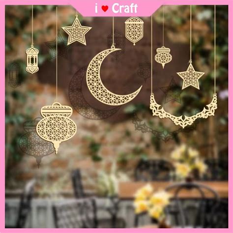 pcs gift box deco hari raya decoration ramadan deco wooden craft