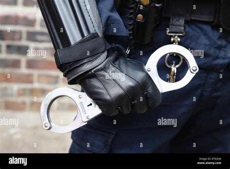 England Society Law And Order Detail Of Police Law Enforcement Officer Wearing Body Armour