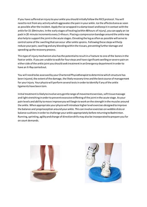 Ankle Injuries in Badminton | DOCX