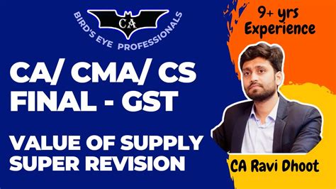 Value Of Supply Under Gst Value Of Supply Gst Ca Final Idt Gst