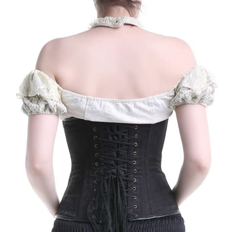 Corset Bajo Pecho Steampunk Negro Con Cadenas