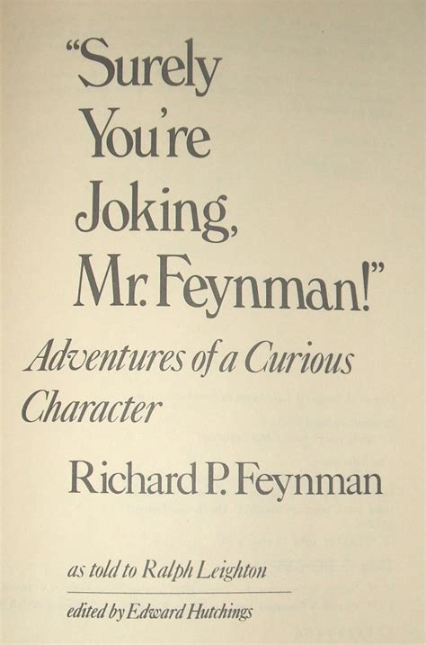 HARDcover Book Surely You Re Joking Mr Feynman 1985 Richard