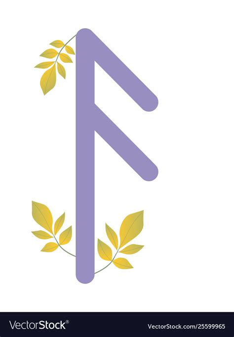 Fleece scandinavia rune ansuz symbol Royalty Free Vector