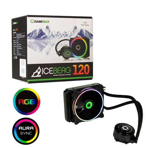 Iceberg 120mm ARGB Water Cooling System 3pin AURA Sync GameMax UK