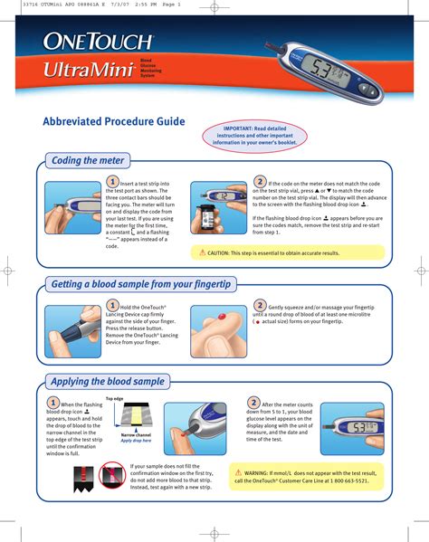 One Touch Ultra Mini Blood Glucose Meter Instructions Shop Wholesale