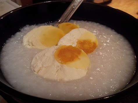 Karen Tran Sf Fast Day 15 Rice Porridge And Salted Eggs 277 Calories