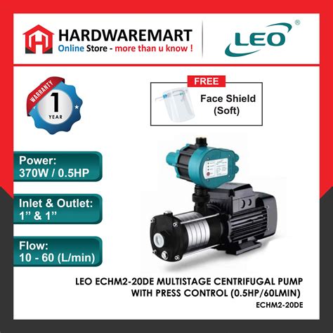 Leo Echm2 20de Multistage Centrifugal Pump With Pressure Switch 05hp