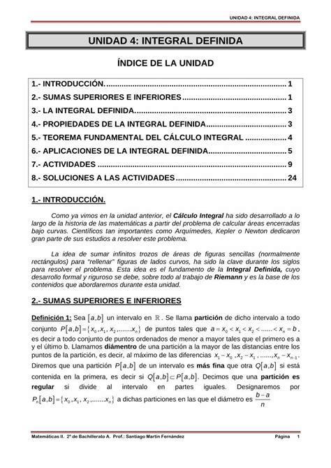 Pdf Unidad Integral Definida La Reina De Las Ciencias Pdf