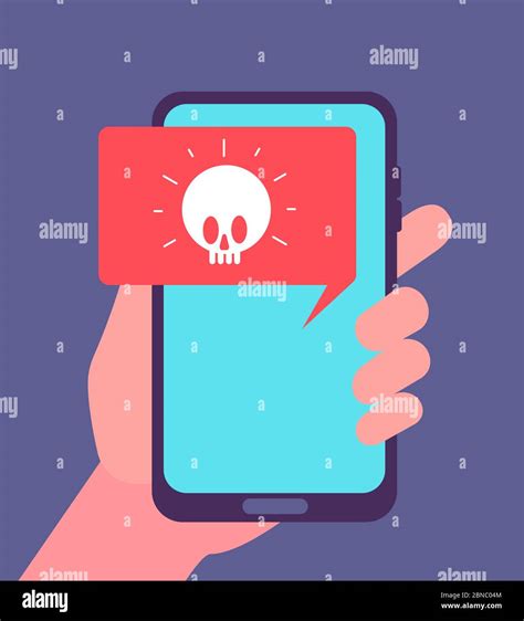 Alerta de virus Notificación de malware en la pantalla del smartphone