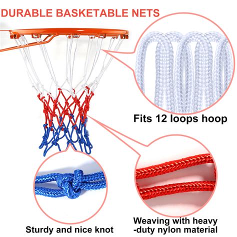 Standard Shooting Rim 2 Pack Heavy Duty Basketball Net Replacement 12