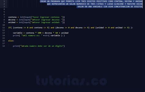 Sentencia If Else Python Variable Centena Decena Unidad Tutorias Co