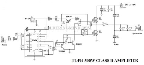 Tl494 Class D Amplifier Circuit 500w Amplifier