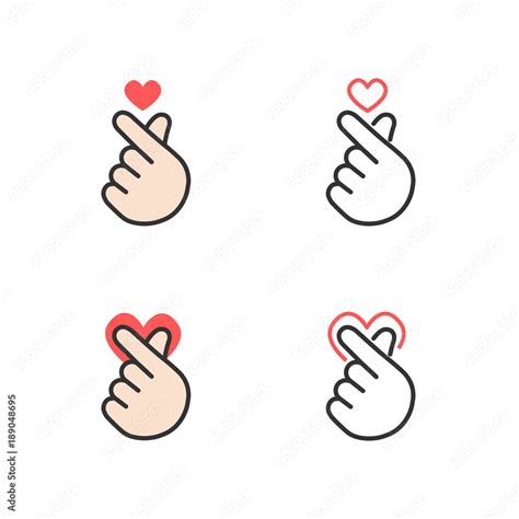 Icon Of Hand Making Small Heart I Love You Or Mini Heart Sign Isolated