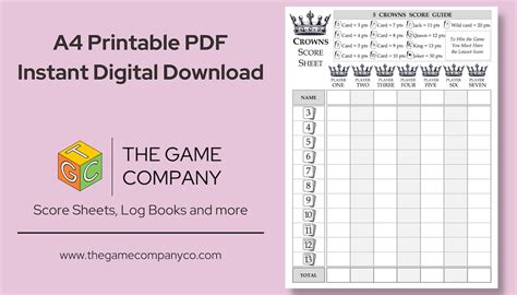 Five Crowns Score Sheet Printable Free Printable Five Crowns