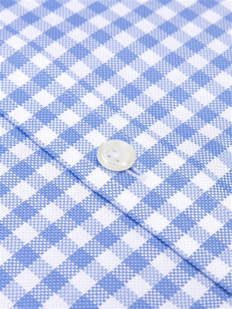 Camisa Dom A Cuadros Azul Cielo Con Botones Cielo Oxford