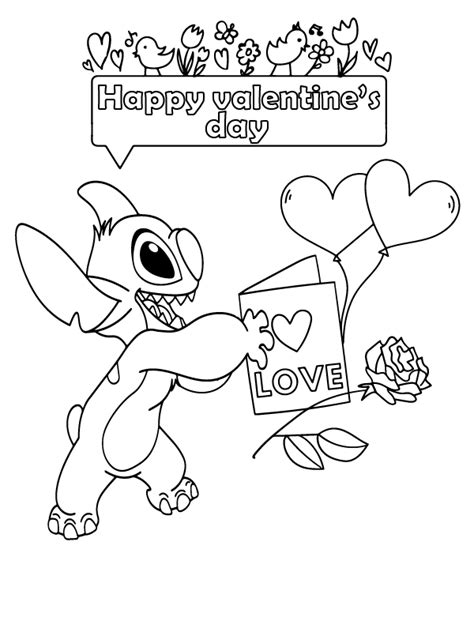 Free Stitch Valentines F Rbung Seite Kostenlose Druckbare Malvorlagen