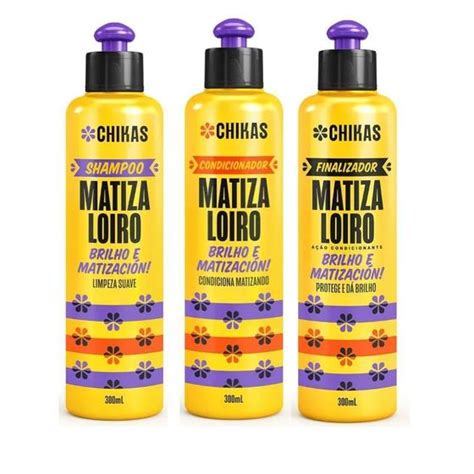 Shampoo Condicionador Finalizador Matiza Loiro Chikas Ml Kit