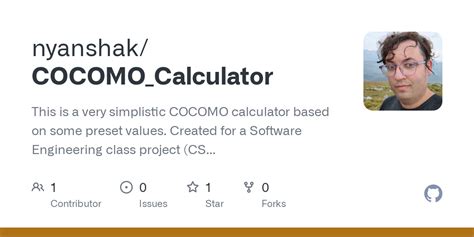 Github Nyanshak Cocomo Calculator This Is A Very Simplistic Cocomo