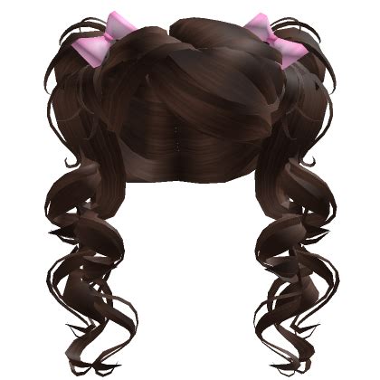 Brown Pigtails Curly Hair With Bows S Code Price Rblxtrade