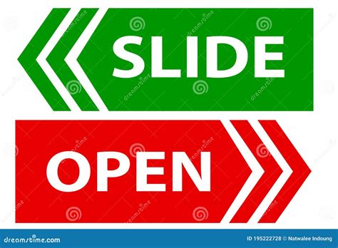 Sliding Door Opening Direction Slide And Open Door Sign Stock Vector